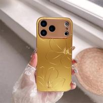 Prabangus galvanizuoto aukso stiklinis dėklas iPhone 17/16 Pro/13/14/Xs Max iPhone 13 brown