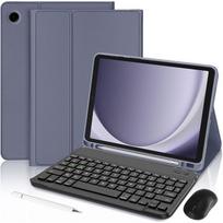 Klaviatūros dėklas, skirtas Samsung Galaxy Tab A11 / A9 - Violetinis su Bluetooth klaviatūra + Pelė + Pieštukas