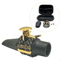 Alto, Soprano ir Tenoro Saksofono Ligatūra, Metalinis Stygų Tvirtinimas, Kompaktiškas Aksesuaras Tinka Gold   Soprano sax black