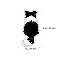 Animacinis aviganio šuo Automobilio lipdukai Vandeniui atsparūs viniliniai lipdukai Automobilio kėbulo lango buferio dekoras Motociklo šalmo lipdukai TM201 A-7x15cm black