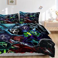 3pcs Scream Mask Bedding Set: Perfect for Bedroom or Guest Room. Soft and Comfortable with No Core Included yy251031022 135x200cm gray