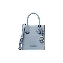 Michael Kors Mk Mercer Solid Letter Logo Pebble Leather Tote Bag Women Tote Blue 35H1SM9C0L-PALE-BLUE Basic Set (Bag+Dust Bag) gray