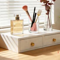 Machine Storage Rack Box Elegant Portable Countertop Drawer Organizer Coffee Pod Holder for Wood Grain Color white