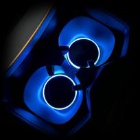 LED puodelių laikiklių šviestuvai automobiliui 1 pora Saulės ir USB įkrovimas Vidinis dekoras LED automobilio padėkliukai Interjerui Automobilio transporto priemonė blue