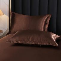 Solid Color Mulberry Silk Double-Sided Pillowcase for Adults (48x74) 48X74cm (one piece) armijos žalia spalva