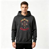 Men Adults DTF Print Hoodie, Vintage Rock Skeleton Cross Pattern Long Sleeve Pullover Hooded Sweatshirt Hip Hop Streetwear Loose Casual Tops XXXL black