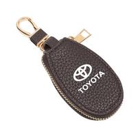 Automobilio rakto dėklas Dangtelis Raktų pakabuko žiedas Odinis apsauginis dėklas Toyota GR 86 Corolla RAV4 CHR Yaris Camry Prado Prius Avensis Hilux WY0 black