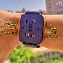 Multifunctional Cricket/Tennis/Paddle Score Wristband Instant Score Tracker Portable Padel Scorer For Coaches, Referees, Players A5 blue