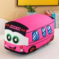 Žavinga pliušinė autobuso žaislo pagalvė, animacinis dizainas, vaikų kambario dekoras, gimtadienio dovana 20cm/7.87in geltona