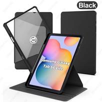 Case for Samsung Galaxy Tab S6 Lite 10.4 Inch // with Pen Holder, 360 Degree Rotation Protective Cover Transparent violetinė