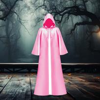 Halloween Cloak Cosplay Cape Cowl Full Length Dress up Costume Long Hooded for Club Punk Party gray