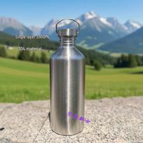 Durable 304 Stainless Steel Travel Water Bottle with Tea Infuser - Large Capacity, Drop-Resistant, and Single-Layer Design 2000ml gray