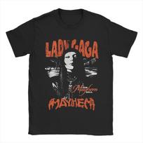 Lady Gaga  The Mayhem Ball Tour   Marškinėliai Unisex Medvilninis Viršus Tee Harajuku  Apvalia Kaklo Trumpomis Rankovėmis XXXXXL juoda