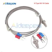 DC 5V 12V 24V 110V 220V AC Digital Temperature Controller -60~500 Degree K-type M6 Probe Thermocouple Sensor Embedded Thermostat gray