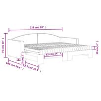 Extendable Daybed with Mattresses Black 90x200 cm Fabric