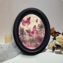 Butterfly Picture Frame Smooth Dark Finish Oval Decorative Rounded Raised Border Xkzcl250901014