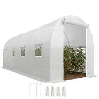 Tunnel Garden Greenhouse 5x2x2m with Steel Structure and White Polyethylene Sheet 500 x 200 x 200 cm