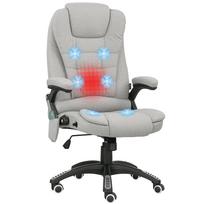 Massaging and heating office armchair office chair with adjustable height reclining backrest and remote control grey 72 x 68 x 120 cm