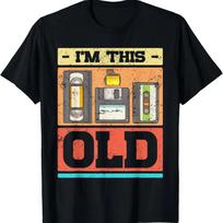 Im This Old Funny Retro Vhs Floppy Cassette Design T Shirt Vintage Top For Everyday Wear Graphic Stylish Stretched M beige