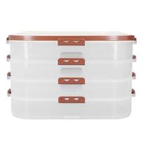 4 Layers Dumpling Storage Box PP Cookie Storage Container Food Storage Container  Travel Use raudona