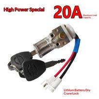 1 Set Electric Vehicle E-Bike Lithium Battery Lock On/Off Electric Bicycle Lithium Battery Box Lock Big Head Lock With Terminal one size gray