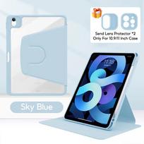 360° Rotation Case For iPad 11 A16 11th Gen A3354 11in PU Stand Smart Cover For iPad 10th 10.9 Fund Pencil Slot Holder For iPad 11th A16 rožinė