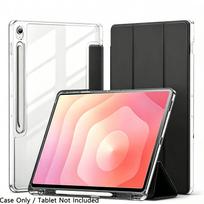 For Samsung Galaxy Tab S10 Lite/S10 FE/S9 FE/S9 10.9'' 11'', Flip Smart Cover with Clear Back Shell, Auto Wake/Sleep Tablet Case Galaxy Tab A11 8.7 pink
