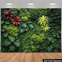 Tropical Plant Wall Tapestry, Lush Green Leaves with Red and Yellow Plants, Botanical Wall Hanging for Living Room Bedroom Decor 150x200cm59x79in gray