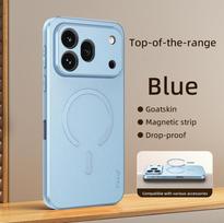 Luxury Goat Leather Magnetic Ring Case Case for Honor 600 Pro 600 500 Pro Honor Win Turbo Power 2 Full-Body Protection Cover Honor 600 Pro mėlyna