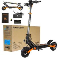 Kukirin G2 Pro ABE electric scooter with 9-inch tubeless tires, 48V 15.6Ah, and dual front and rear springs for shock absorption.
