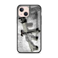 AK47 Pistoletas Ginklas Kulkos Stiklinis dėklas Apple iPhone 14 13 11 12 Pro 7 XR X XS Max 8 6 6s Plus SE 2022 Grūdintas telefono dėklas iPhone 7Plus(8 Plus) black