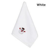 1Pc Bathroom Towel Set Coral Fleece Absorbent Microfiber Christmas Tree Santa Embroidery Face Towels Bath Towel Towel Xmas Gifts white