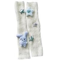 Japanese Arm Warmers for Women Girl 2000s Rabbit Star Decors Arm Sleeves Anime Costume Fingerless Arm Gloves for Nightclub rožinė