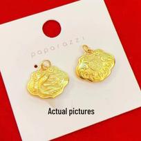 Retro Koi Longevity Pendant: Like a Fish in Water Sand Gold Carp Ruyi Necklace yellow