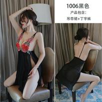 Erotic underwear, sexy suspender nightgown, female passion seduction, a piece of pajamas One size fits all ( 40-62.5kg ) balta