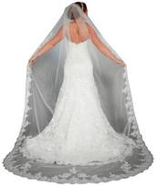 3-Meter Cathedral Lace Wedding Veil with Metal Comb 3m x 1.5m balta