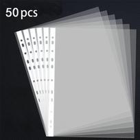 50/100pcs 11-Hole Transparent A4 Plastic File Folder,A4 Loose-Leaf Bag Protective Film Cover Data Bag File Protection Insert Bag