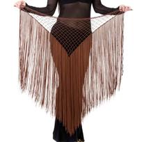 Belly Dance Hip Scarf Belly Dancing Belt Triangle Tribal Wrap Skirt with Tassels Bellydance Costumes for Women/Girls gray