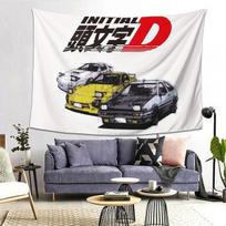 Initial D Neoninis Ae86 Gobeleno Dekoras Meno Estetinis Gobelenas Svetainei Miegamajam Namų Sienos Audinys Sienos Kabinamas 150X200CM black