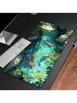 Large Koi Fish Gaming Mouse Pad Non-Slip Rubber Desk Mat Stitched Edge Office Work Esports Gift for Gamers Desk Accessories 30cmx60cm(11.8x23.6inch) blue