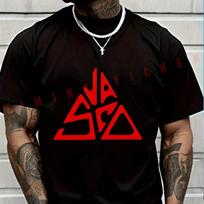 Men's Vasco Rossi No Danger For You Print Red Music T-shirt Moto Men Summer Short Sleeve Casual O-neck Tops XXXL black