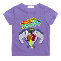Zig and Sharko  Summer Manga Clothing High Quality Tee-shirt Punk Versatile Cartoon Hoodie Sleeve 100%Cotton Camisetas Casual 100 violetinė