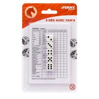 Yahtzee Game with 5 Dice and Score Pad 20 Sheets – Traditional Dice Game for Children and Adults, Family Board Game