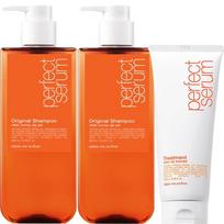 Mise-en-scène Perfect Serum Original Shampoo 680ml + Conditioner 680ml + Treatment 180ml Shampoo Set 1 pcs orange