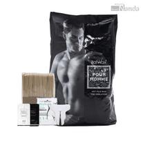 Italwax Men's Waxing Homme Hard Wax Bead Hair Removal Thick Hair Waxing Materials Men's Wax Beard 1kg Homme 1kg 1 pcs black