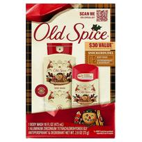 Old Spice prausimosi želė + Vyriškas dezodorantas be aliuminio Holidaydude: Kedai Šventinė pakuotė 24 valandų gaivumas Cukriniai sausainiai dovanai vaikinui beige