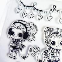 Winter Sister Transparent Clear Stamps Silicone Seals Roller Stamp for DIY Scrapbooking Photo Album 1pcs gray