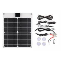 15W*4 5V12V Solar Panel Car Battery Charger with USB DC Chain Output Ports Portable Waterproof 1 balta