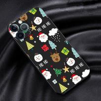 Case For Apple iPhone 14 13 11 12 Pro 7 XR X XS Max 8 Plus 6 6S SE 2022 13Pro Black Soft Phone Funda Christmas Santa Claus Elk iPhone SE 2022 black