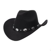 Western Cowboy Hat Casual Jazz for Outdoor Travel Performance Dress up Style B Black black
